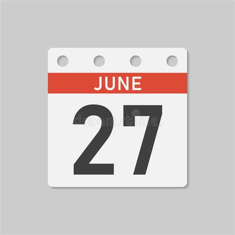 June 27 Calendar Icon Stock Illustrations – 116 June 27 Calendar Icon ...