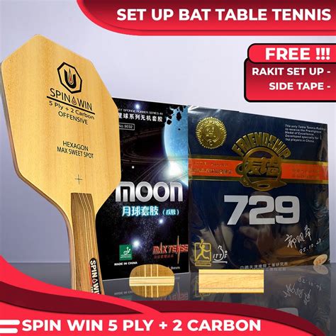 Jual Setup Tenis Meja Spin Win Hexagon Carbon Yinhe Moon Friendship