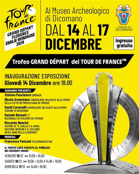 Dicomano da giovedì 14 dicembre il Trofeo del Tour de France sarà