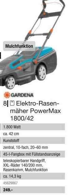 Gardena Elektro rasenmäher Powermax 1800 42 Angebot bei Hagebaumarkt