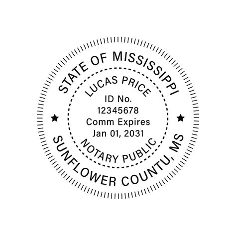 Jl Mississippi Notary Stamp Mississippi Notary Supplies