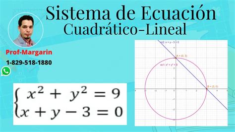 Sistema De Ecuaciones Cuadr Tico Lineal Con Dos Inc Gnitas Youtube