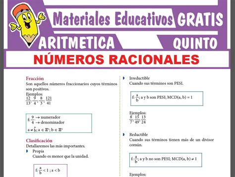 Números Racionales para Quinto Grado de Secundaria ≫ GRATIS