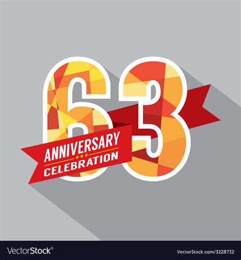 63rd years anniversary celebration design Vector Image