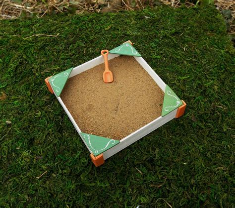 Miniature Wooden Sand Box With Shovel Dollhouse Patio And Etsy