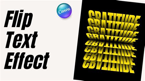 Flip Text Effect In Canva Tutorial Blending Reflect And Gradient