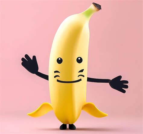 Um Personagem Em Forma De Banana Um Retrato Bra Os E Pernas E Um