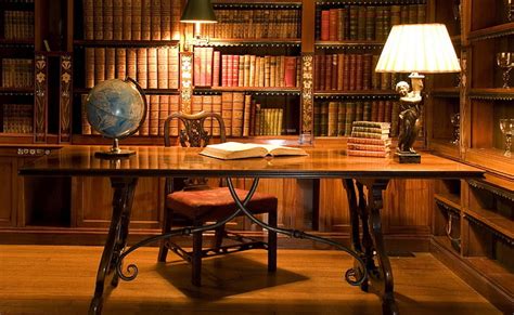 Hd Wallpaper Antique Library Desk Rectangular Brown Wooden Table