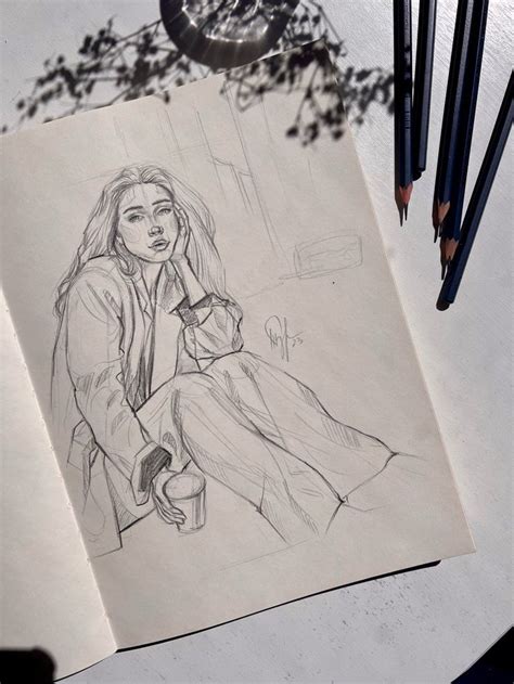 Скетч | Sketch | Девушка | Girl | Porträts malen, Emotionale ...
