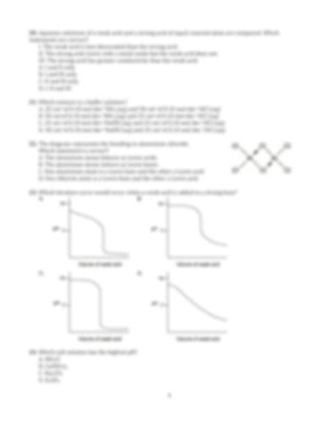 Solution Ib Sl Hl Chemistry Acids And Bases Mc Practice Questions With