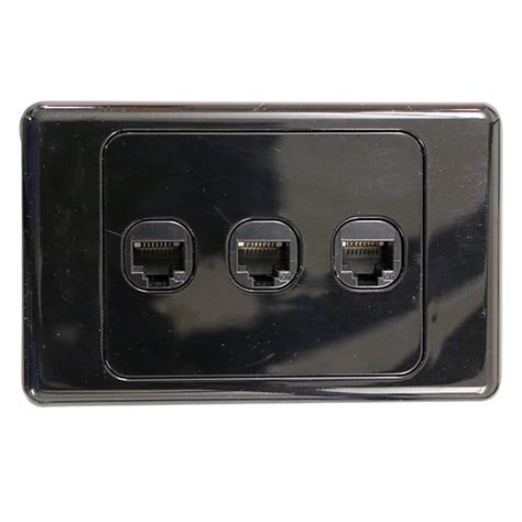 3 Gang Wall Plate Wallplate Clipsal Style RJ45 Cat 6 Data Network LAN