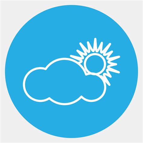 Icon Partly Cloudy Weather Elements Symbol Icons In Blue Round Style