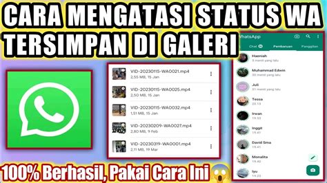 Cara Mengatasi Status Wa Tersimpan Di Galeri Youtube