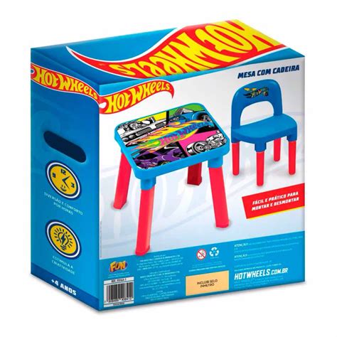 Mesa Cadeira Para Atividades Hot Wheels Fun Divirta Se