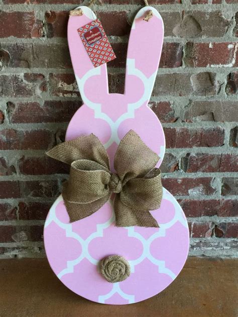 Wood Easter Bunny Door Hanger