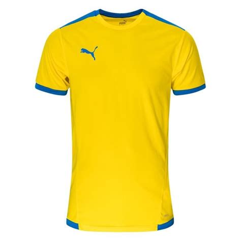 PUMA Training T Shirt TeamLIGA Cyber Yellow Electric Blue Lemonade