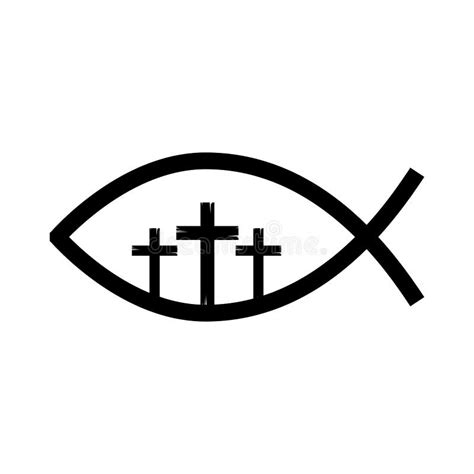 Religiöses Symbol Der Fische Mit Kreuz Vektor Abbildung Illustration