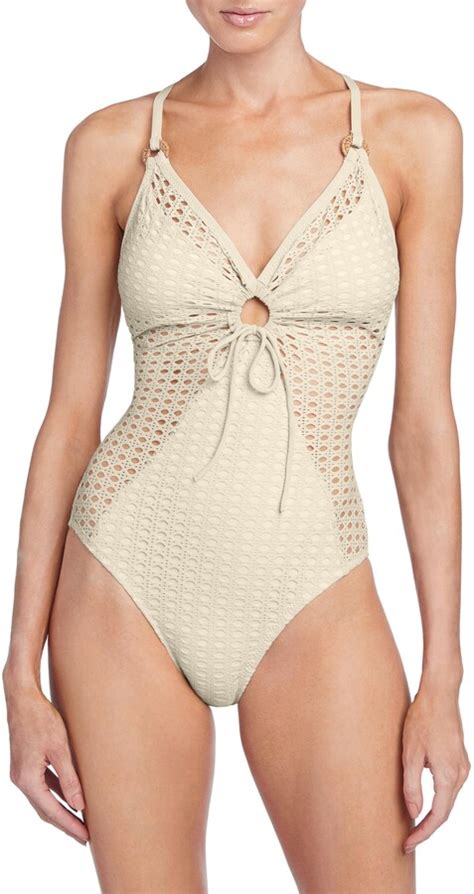 Robin Piccone Marlow Mesh One Piece Swimsuit Shopstyle