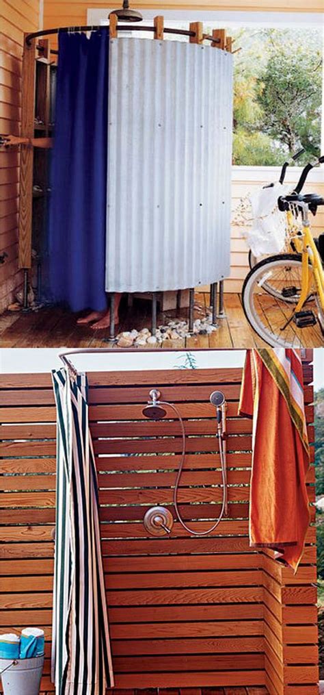 32 Beautiful And Easy Diy Outdoor Shower Ideas A Piece Of Rainbow Outdoor Shower Enclosure