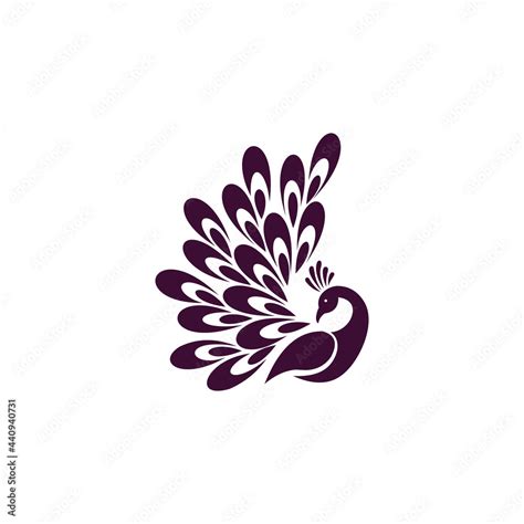 Vector Abstract Illustration And Religion Peacock Logo Design Stock