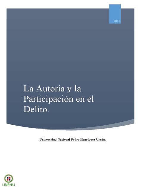 La Autoría Y La Participación En El Delito Pdf Castigos Derecho Penal