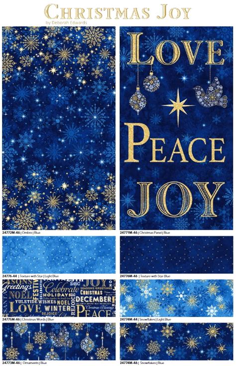 Northcott Christmas Joy 2475″ Love Peace Joy Christmas Panel W