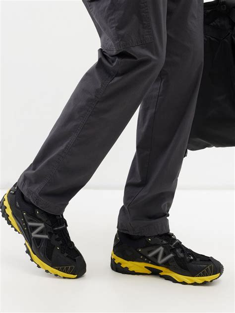 balance  gore tex mesh  faux leather trainers  black endource