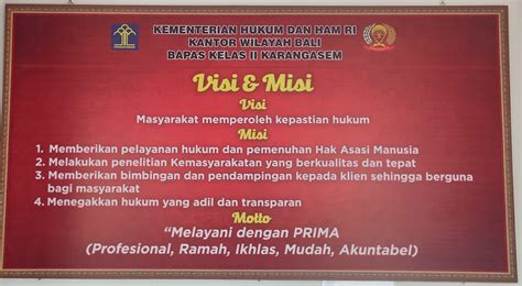 Visi Misi Bapas Kelas Ii Karangasem