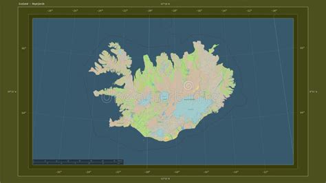 Iceland Highlighted Composition Topo Standard Stock Illustration