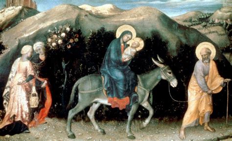 Flight Into Egypt Virgin Mary With Baby Jesus And Joseph Free Photo