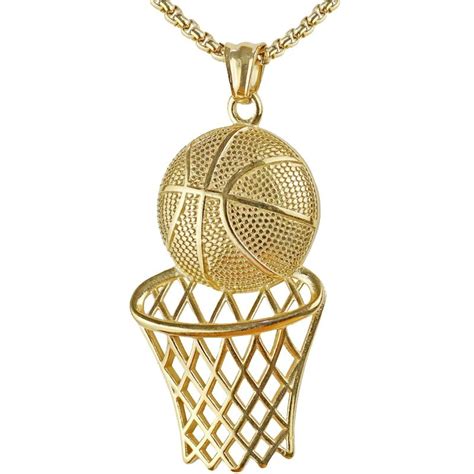 Basketball Hoop Pendant Necklace Sass N Frass Long Chain Necklace