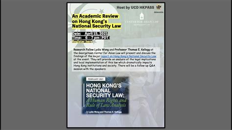 Academic Review On Hong Kongs National Security Law Presented By