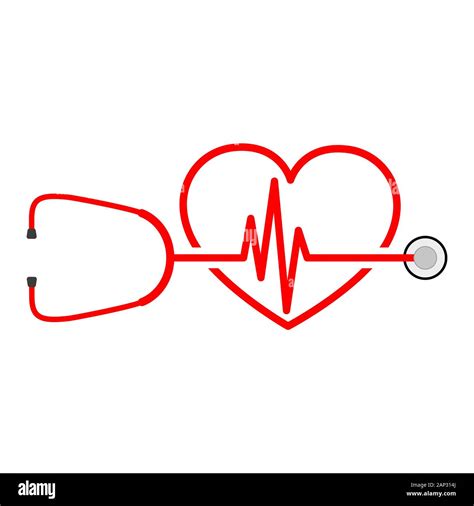 Estetoscopio en forma de electrocardiograma Ilustración vectorial