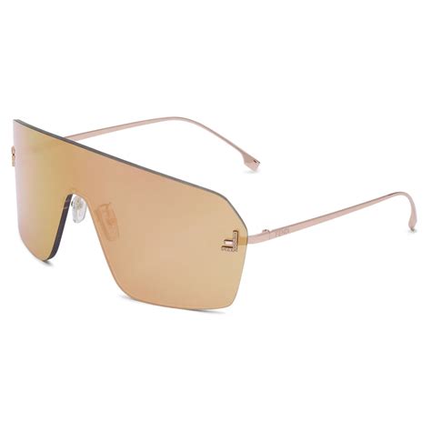 Fendi Fendi First Crystal Mask Sunglasses Rose Gold Sunglasses Fendi Eyewear Avvenice