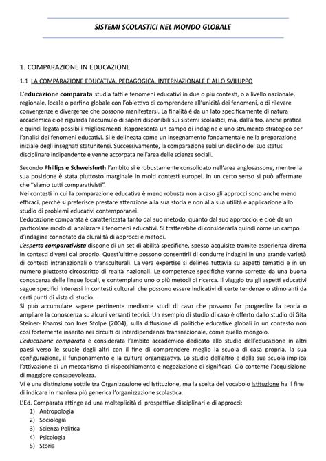 Cap 1 Sistemi Scolastici Sistemi Scolastici Nel Mondo Globale 1