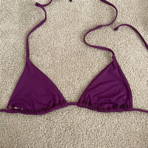 BECCA Plum Triangle Bikini Top Depop