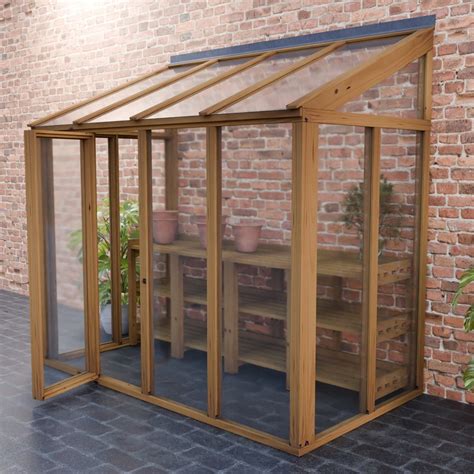 Small Modular Wooden Lean To Greenhouse 2 Bay Module Plan 1 3m X 1 42m