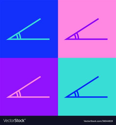 Pop Art Line Acute Angle 45 Degrees Icon Vector Image