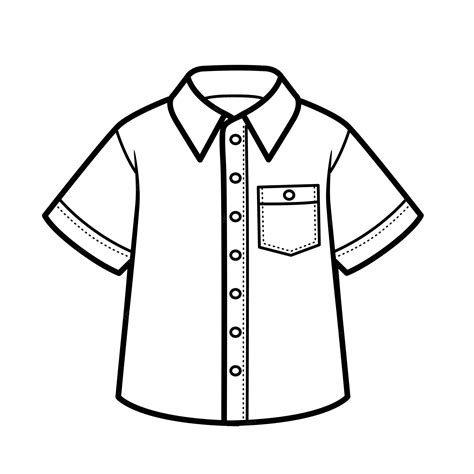 Premium Vector Summer Cotton Shirt For Boy Outline For Coloring On A