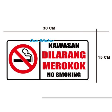 Jual Ready Cutting Sticker Stiker Rambu Sign Dilarang Merokok No