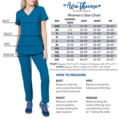 Ava Therese Womens Fit Scrubs Size Chart Scrub Pro Uniforms