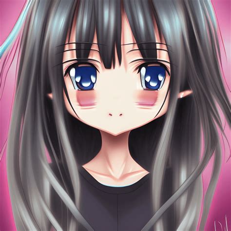 Anime Girl Hyper Realistic Illustration Cartoon Kawaii Chibi Creative