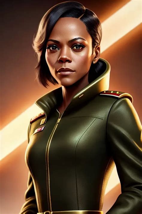 Dopamine Girl A Digital Art Of Zoe Saldana Wearing Soviet Uniform In