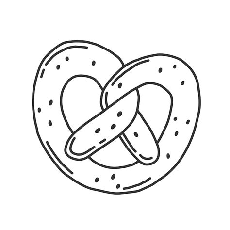 Premium Vector Pretzel In Simple Doodle Style Vector Illustration