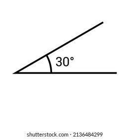 30 Degree Angle Icon Mathematics Stock Vector (Royalty Free) 2136484299 ...