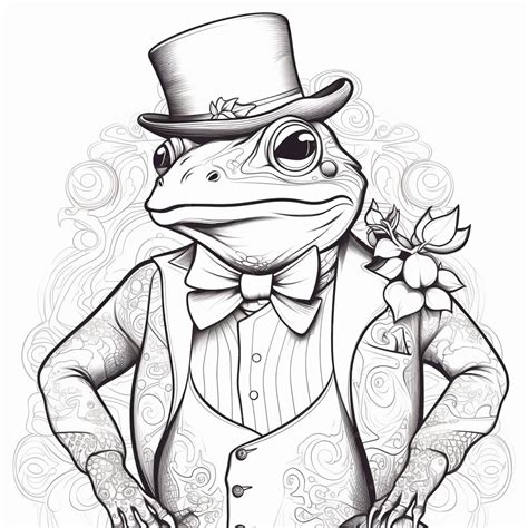 Premium Photo A Drawing Of A Frog In A Tuxedo With A Flower Generative Ai