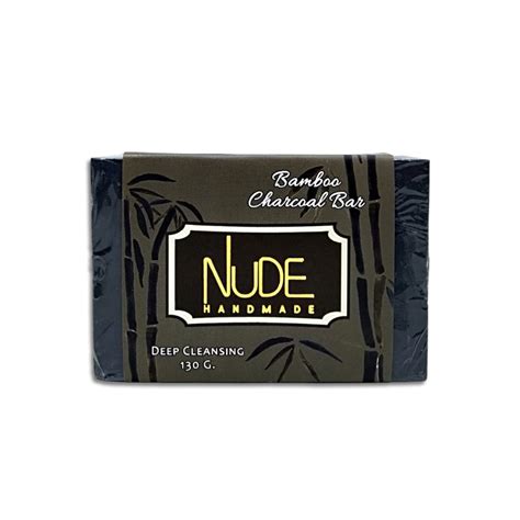 Nude Handmade Essentials Bamboo Charcoal Bar Soap Beauty Personal Care Bath Body Bath On