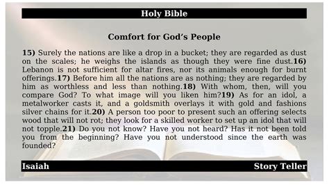 Isaiah Chapter 40 Comfort For Gods People The Holy Bible Youtube