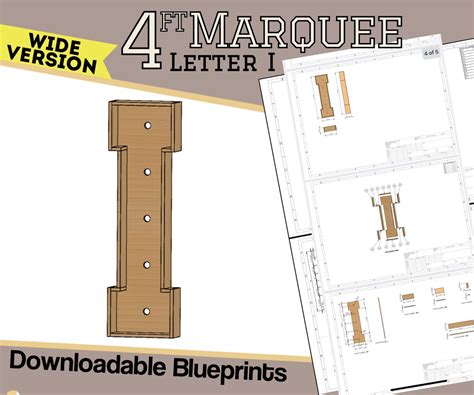 4ft Wide Version Letter I Build Plans Blueprints Digital Template