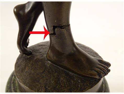 Bronze Sculpture Naked Woman Eve Snake Garden Eden Van Den Bossche XIXth